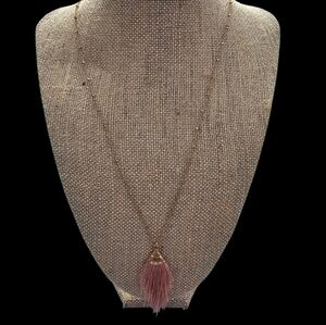 New‎ Elegant Gold and Pink Tassel Necklace